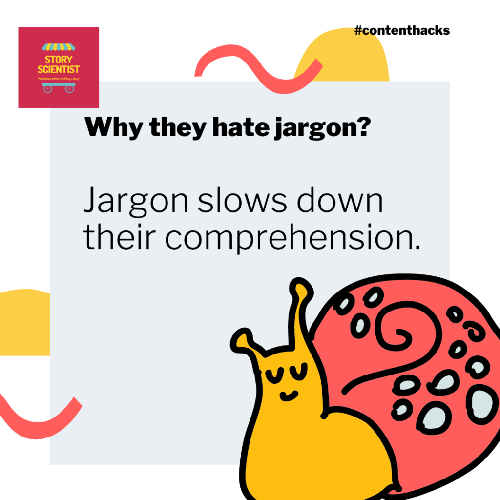 jargon slows comprehension